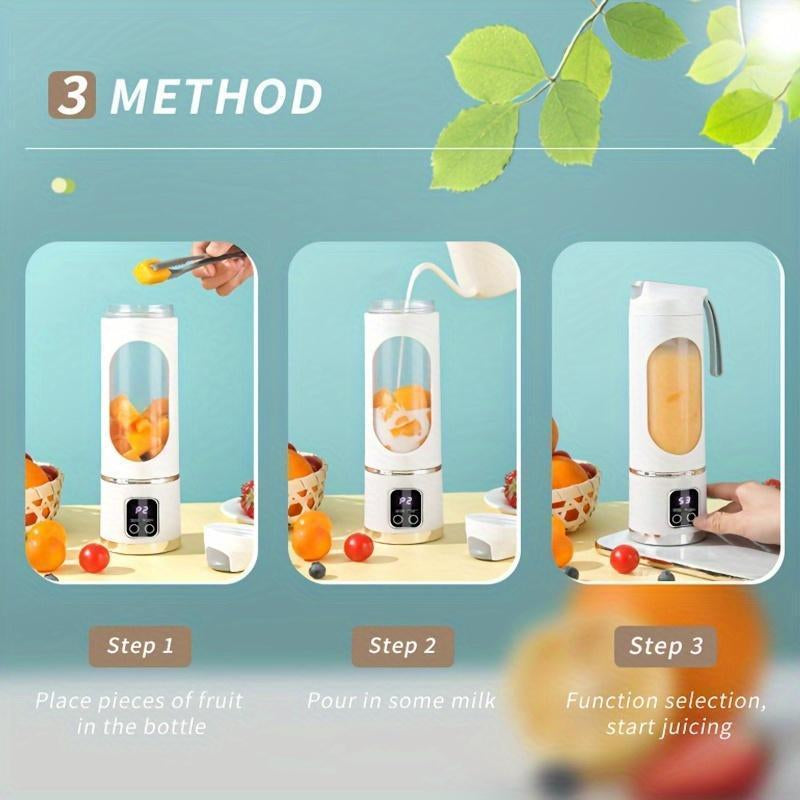 Portable Blender for Smoothie Liquid Diet, Compact Juicer Blender, Ice Shake Blender, USB Rechargeable Juicer Machine, Household Kitchen Appliances